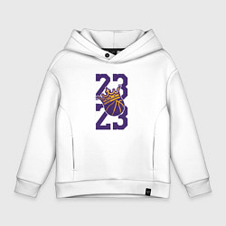 Толстовка оверсайз детская Король Леброн Джеймс, цвет: белый