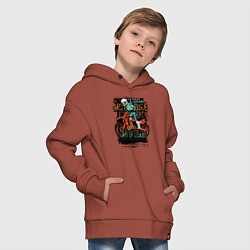 Толстовка оверсайз детская Кроссовый мотоцикл, цвет: кирпичный — фото 2