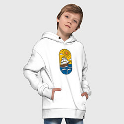 Толстовка оверсайз детская Sunny ship, цвет: белый — фото 2