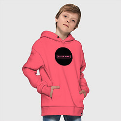 Толстовка оверсайз детская Blackpink logotype - group of South Korea, цвет: коралловый — фото 2