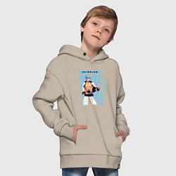 Толстовка оверсайз детская Блич Гриммджоу Джагерджак, цвет: миндальный — фото 2