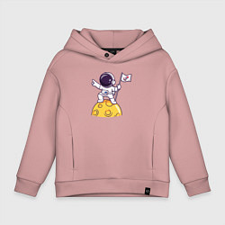 Толстовка оверсайз детская Вперёд в космос, цвет: пыльно-розовый