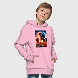 Толстовка оверсайз детская Mick Jagger - legend, цвет: светло-розовый — фото 2