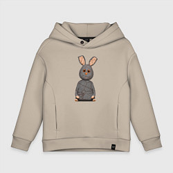 Толстовка оверсайз детская Cartoon hare character, цвет: миндальный