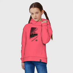 Толстовка оверсайз детская Гоночный спорткар, цвет: коралловый — фото 2