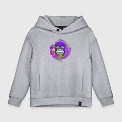 Толстовка оверсайз детская Purple monkey, цвет: меланж