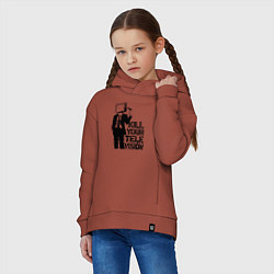 Толстовка оверсайз детская Убей свой телевизор, цвет: кирпичный — фото 2