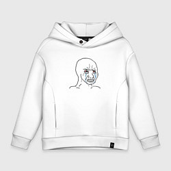 Толстовка оверсайз детская Плачущий мем, цвет: белый