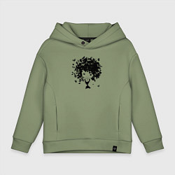 Толстовка оверсайз детская Милая весенняя девчонка, цвет: авокадо