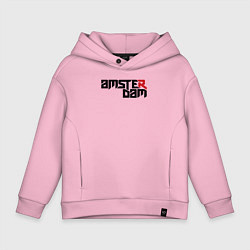 Толстовка оверсайз детская Amsterdam city, цвет: светло-розовый