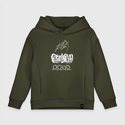 Толстовка оверсайз детская Сектор газа подпись Юрия Хоя, цвет: хаки