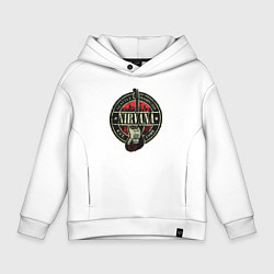 Толстовка оверсайз детская Нирвана гранж, цвет: белый