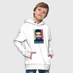 Толстовка оверсайз детская Drake, цвет: белый — фото 2
