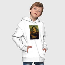 Толстовка оверсайз детская Чубакка - Мона Лиза, цвет: белый — фото 2