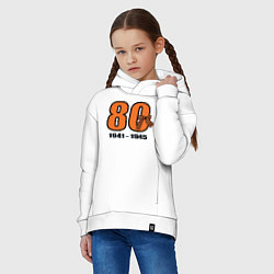 Толстовка оверсайз детская Георгиевская лента и цифра 80 лет победы, цвет: белый — фото 2