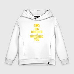 Толстовка оверсайз детская Большой брат наблюдает за тобой, цвет: белый