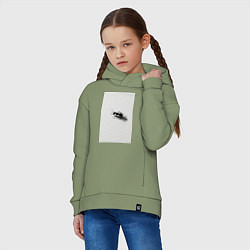 Толстовка оверсайз детская Муравей и тень на бумаге, цвет: авокадо — фото 2