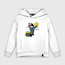 Толстовка оверсайз детская Мешок со звёздами, цвет: белый