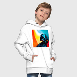 Толстовка оверсайз детская Вейдер акварель, цвет: белый — фото 2
