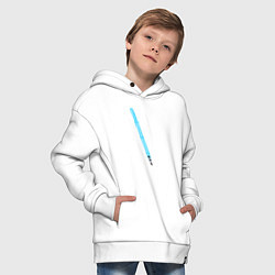 Толстовка оверсайз детская Меч джедая звёздные войны, цвет: белый — фото 2