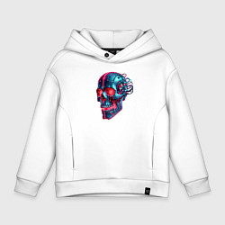 Детское худи оверсайз Metal cyber skull - ai art