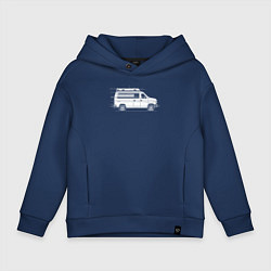 Толстовка оверсайз детская Машина скорой помощи в движении, цвет: тёмно-синий