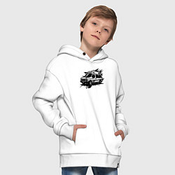 Толстовка оверсайз детская Скорая помощь граффити, цвет: белый — фото 2