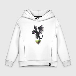 Толстовка оверсайз детская Ender Dragon, цвет: белый