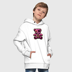 Толстовка оверсайз детская Pink bear, цвет: белый — фото 2