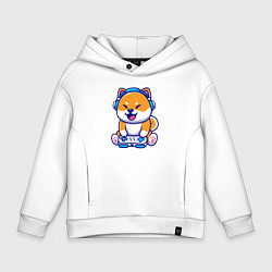 Толстовка оверсайз детская Собачка с джойстиком, цвет: белый