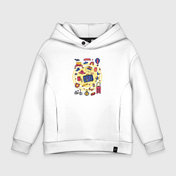 Толстовка оверсайз детская Летние путешествия, цвет: белый