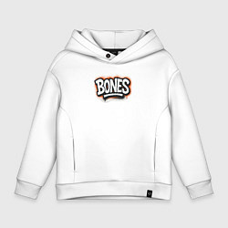 Толстовка оверсайз детская Bones уличный логотип, цвет: белый