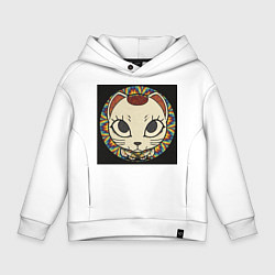 Толстовка оверсайз детская Радужный Дандадан, цвет: белый