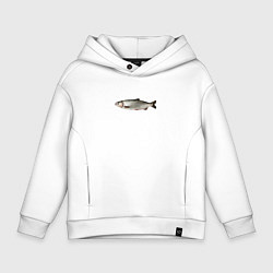 Толстовка оверсайз детская Селёдка в профиль, цвет: белый