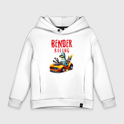 Толстовка оверсайз детская Bender racing - ai art fantasy, цвет: белый
