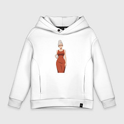 Толстовка оверсайз детская Dandadan Seiko в платье, цвет: белый