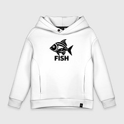 Детское худи оверсайз Рыба в стиле минимализм