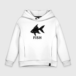 Детское худи оверсайз Черная рыба