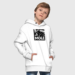Толстовка оверсайз детская Крот в стиле граффити, цвет: белый — фото 2