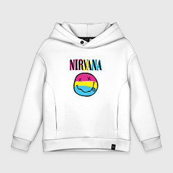 Толстовка оверсайз детская Нирвана цветной, цвет: белый