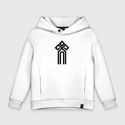 Толстовка оверсайз детская Чур - символ, цвет: белый