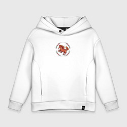 Толстовка оверсайз детская Огненная лошадь и розовые цветы, цвет: белый