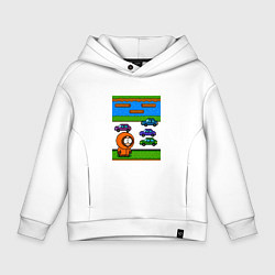 Толстовка оверсайз детская Кенни переходит дорогу в дос игре, цвет: белый