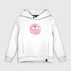 Толстовка оверсайз детская Дольфламинго эмблема, цвет: белый