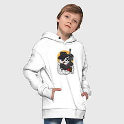 Толстовка оверсайз детская Панда гангстер, цвет: белый — фото 2
