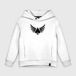 Толстовка оверсайз детская Крылатые пики, цвет: белый