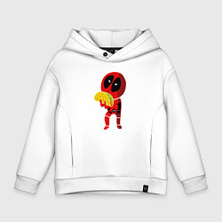 Толстовка оверсайз детская Tacos Deadpool, цвет: белый