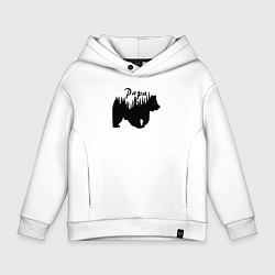 Толстовка оверсайз детская Bear papa, цвет: белый