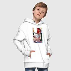 Толстовка оверсайз детская Блич Ичиго Куросаки в маске, цвет: белый — фото 2