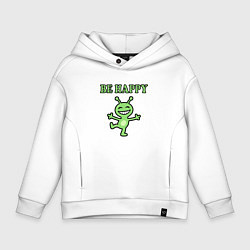 Детское худи оверсайз Инопланетянин, мем, be happy
